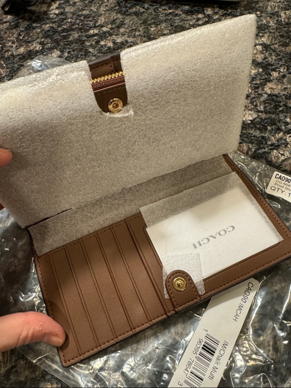 NEW Coach Brown Signature Zip-Around Wallet - Picture 8 of 8